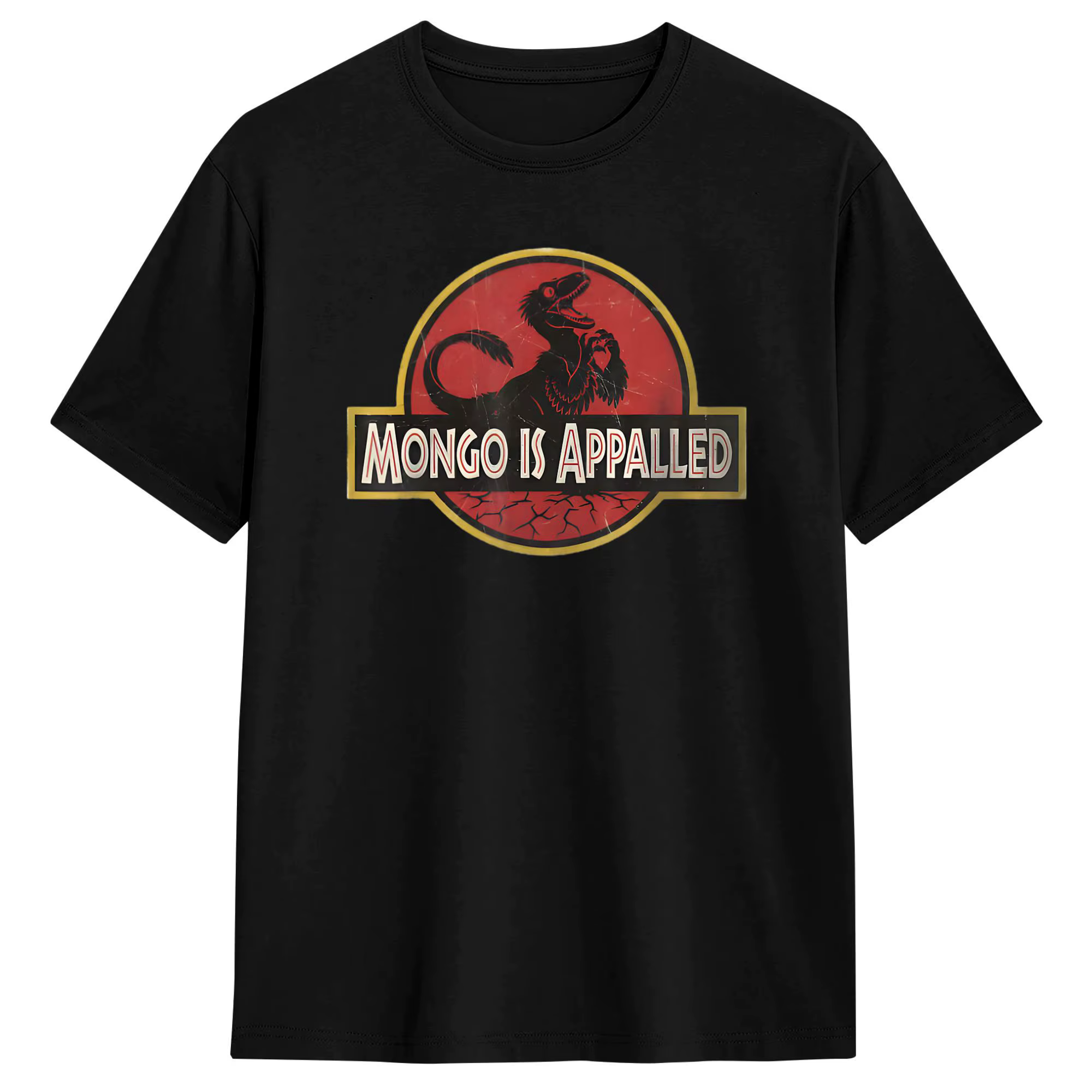 Retro Mongo is Appalled Vintage Riding Dinosaur T-shirt pour hommes, en coton, humoristique, col ron