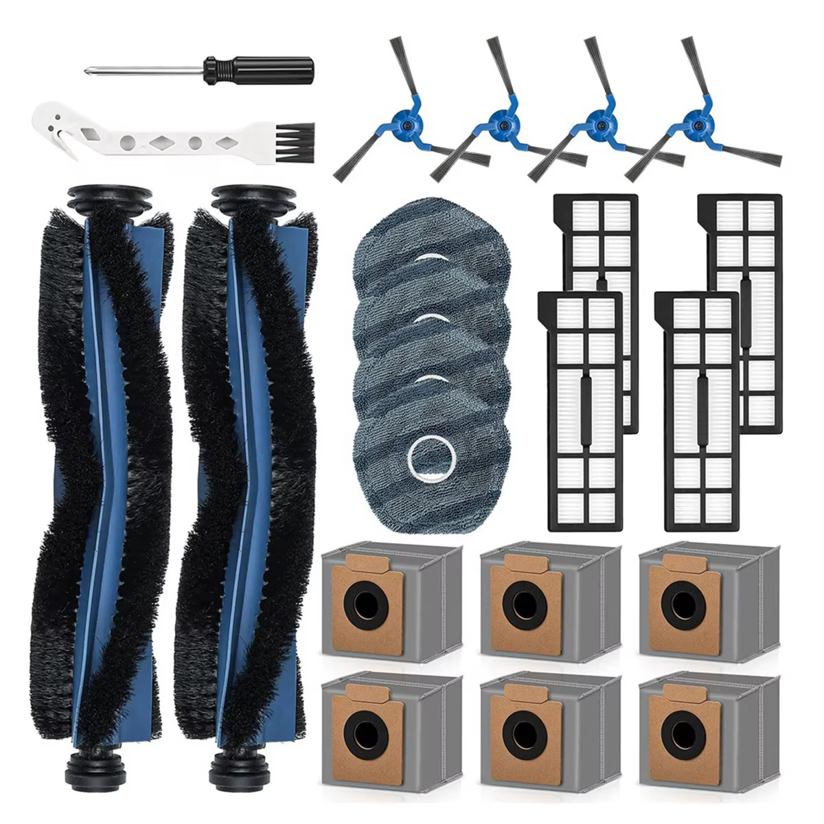 Accessoires pour aspirateur robot Omni Fy X10 Pro, brosses, tampons de vadrouille, sacs à poussière 
