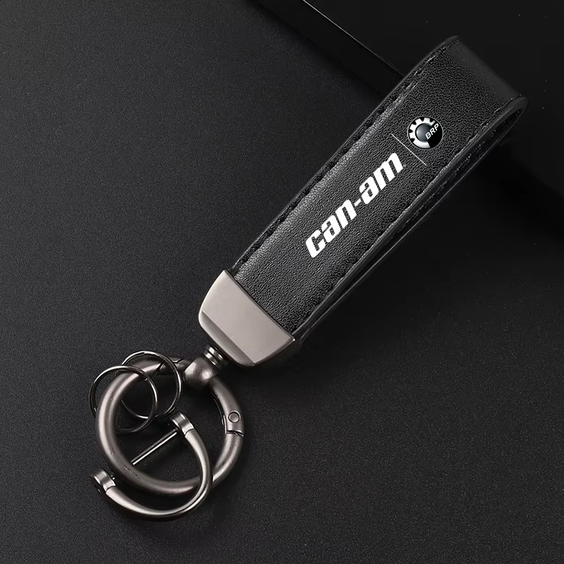 Porte-clés de voiture en cuir de luxe avec lanière, porte-clés cadeau pour Can-Am