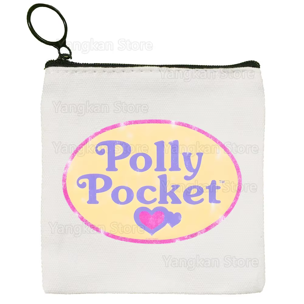 Sac de poche Polly Kawaii, sac blanc pur, porte-monnaie en tissu fait à la main, sac pour tableau bl