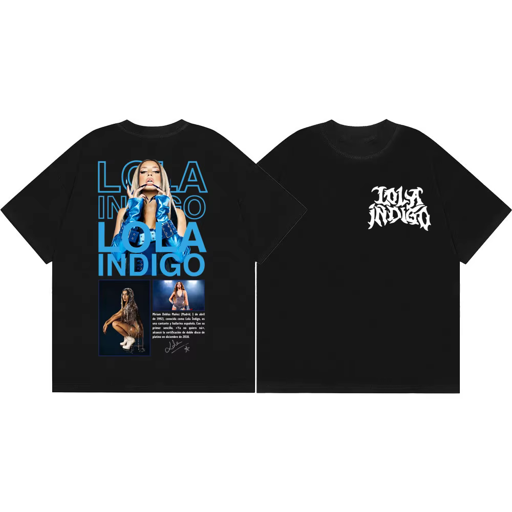 T-shirts Singer Lola Indigo Merch pour hommes et femmes, vêtements à la mode, T-shirt esthétique à m