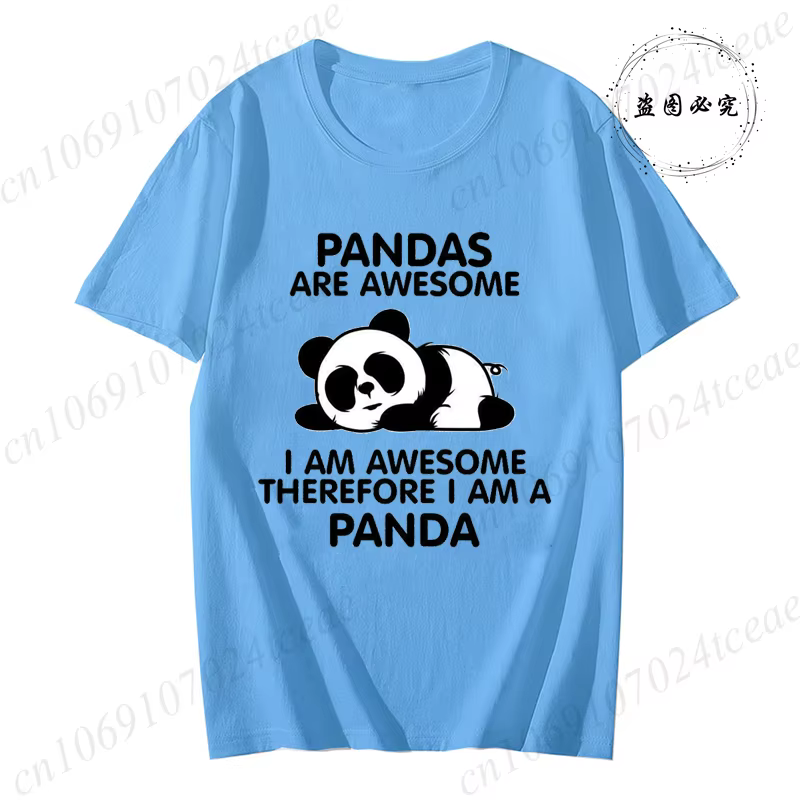 Pandas sont génial imprimer femmes T-shirt décontracté été paresseux Panda Animal graphique mode fem
