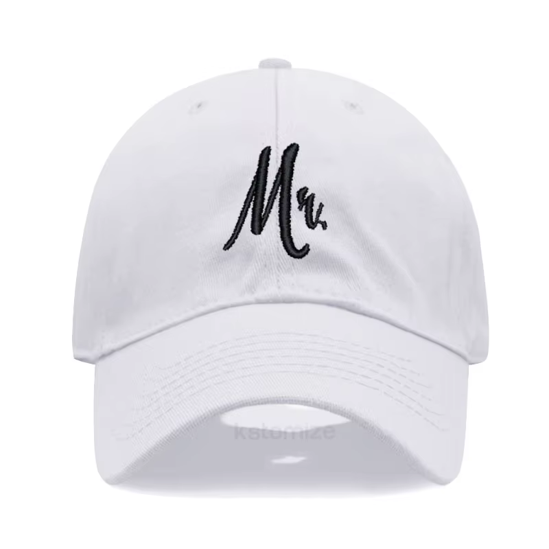 Correspondant M. & Mme Casquette de Baseball en coton brodé pour hommes et femmes, casquette de Golf