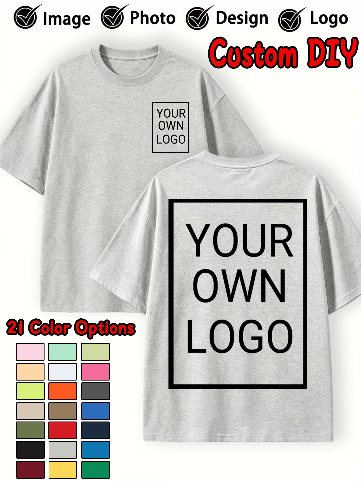 T-shirt Homme Personnalisé et Sur Mesure pour Équipe, Décontracté, pour le Travail Quotidien, en Cot