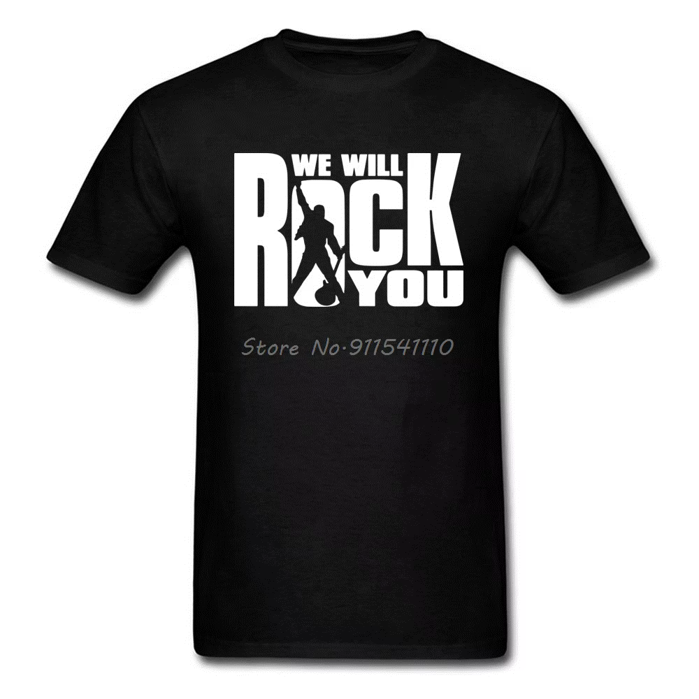 We Will Rock You T-shirt pour hommes T-shirt lettre Hip Hop Rock Funky T-shirt Streetwear coton haut
