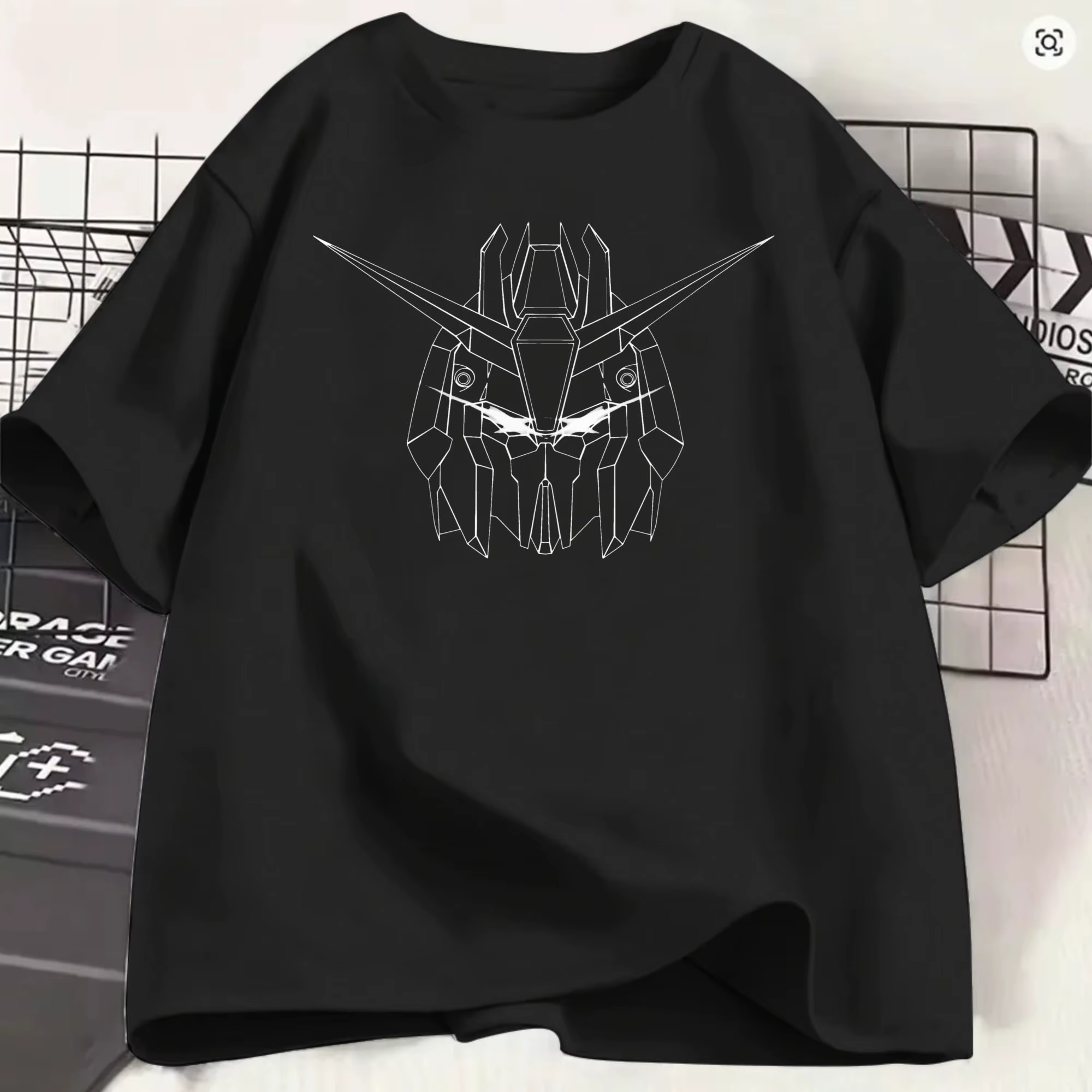 T-shirt Gundam tendance d'été pour hommes, en coton, confortable, surdimensionné, à manches courtes,