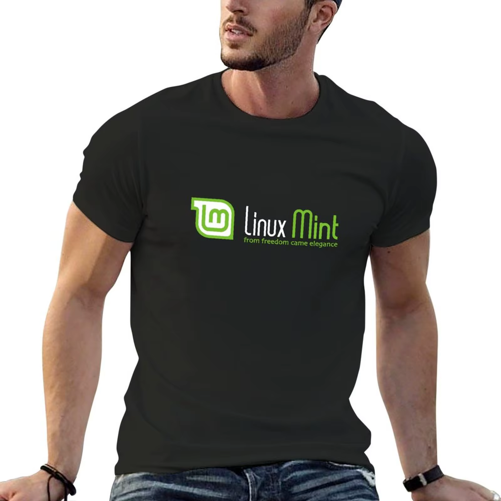 T-shirt graphique Linux Mint pour hommes, chemises PO gy, médicaments, chemises noires