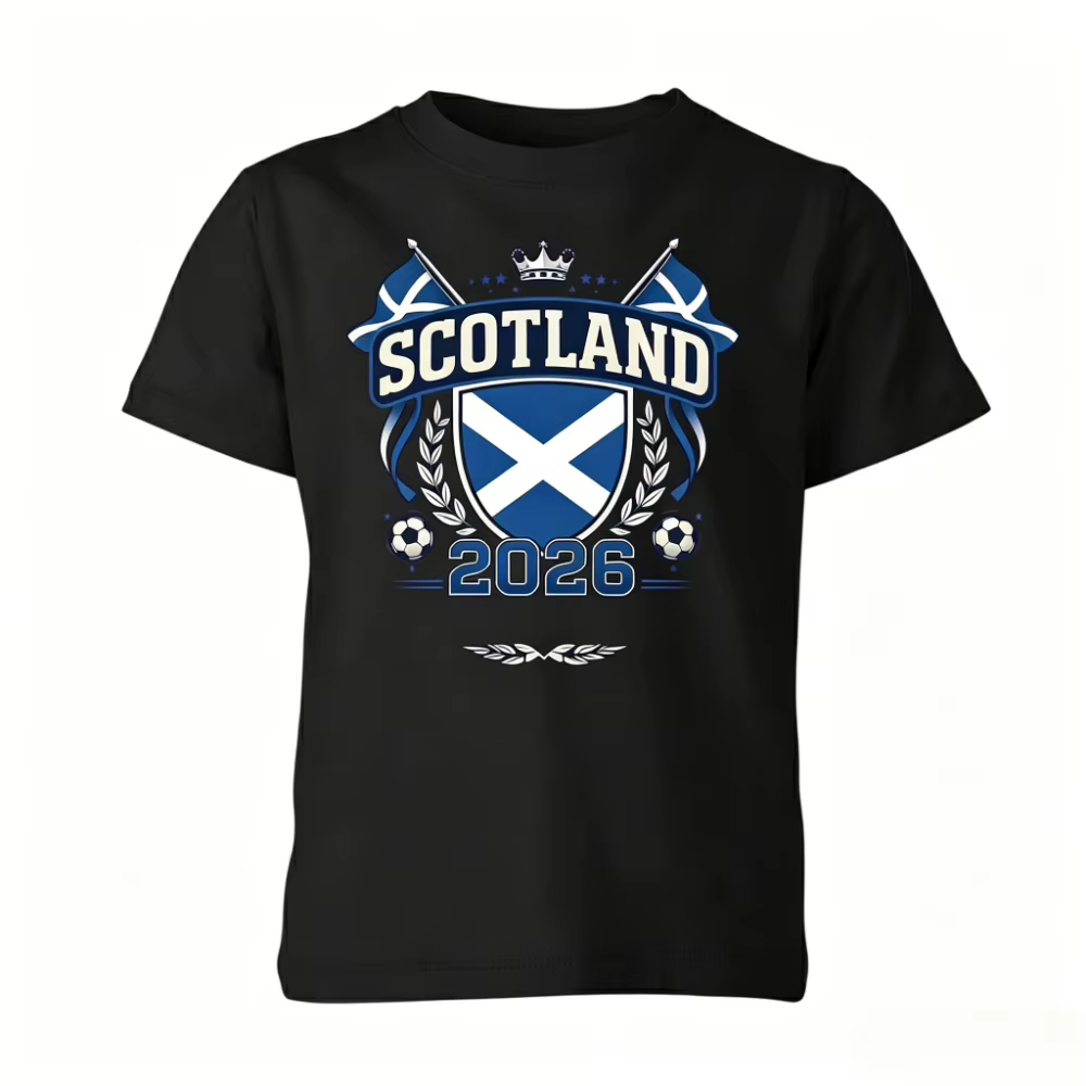 T-shirt de supporter d'Écosse 2026 – Vêtements et accessoires de football – Cadeau pour les fans de 