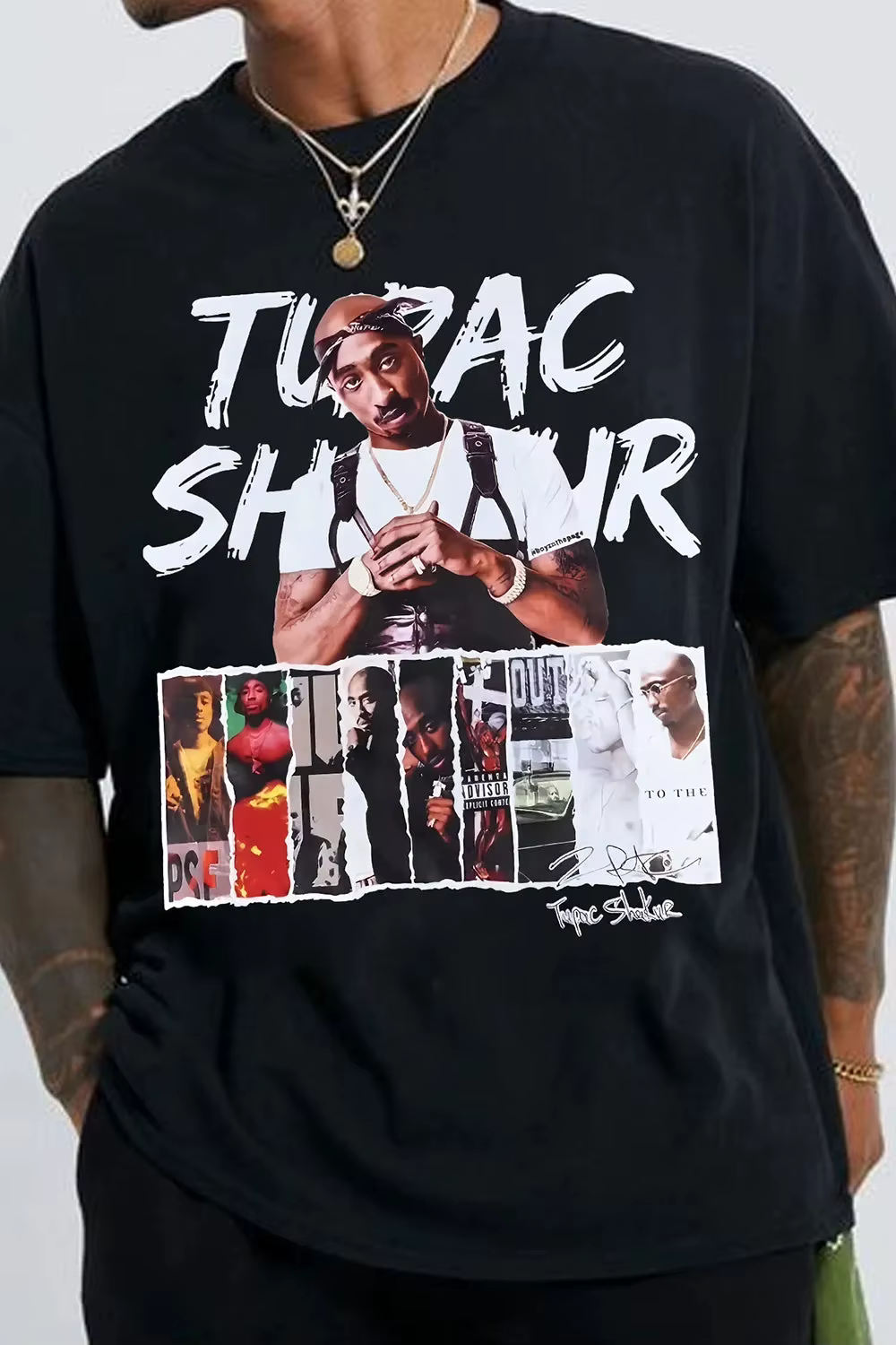 T-shirt tendance 2pac pour homme et femme, en coton, décontracté, à manches courtes, col rond, coupe