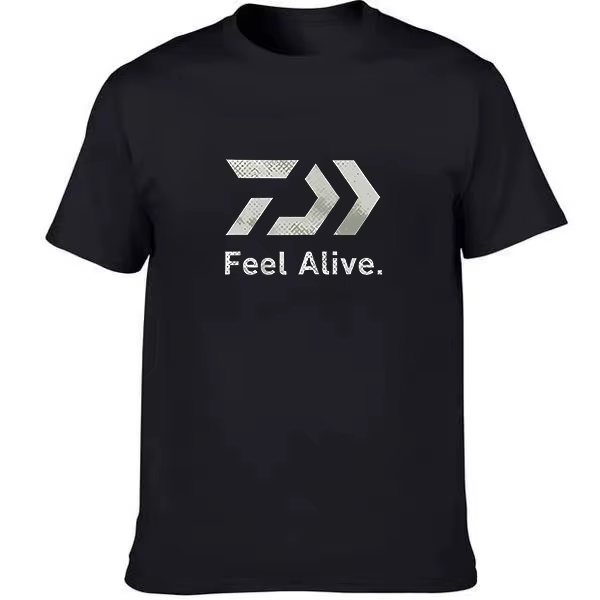 Nouveau T-shirt Sport Respirant 2026, Style Pêche en Plein Air, Imprimé Lettres et Flèches, Coton Dé