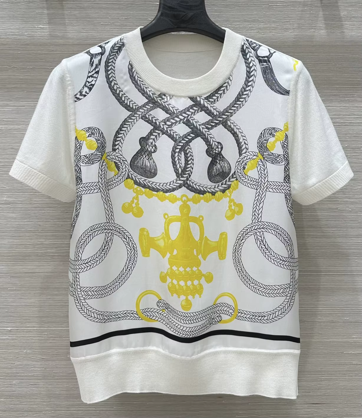 T-shirt tricoté en cachemire et soie pour femmes, nouvelle mode, décontracté, de styliste, style vin
