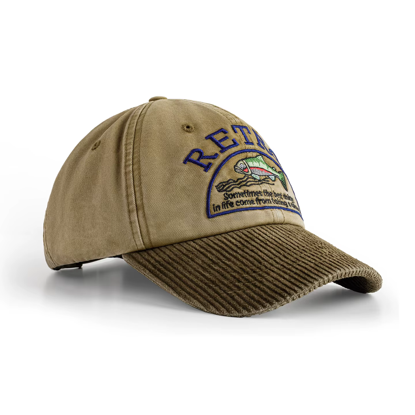 Maden – casquette de Baseball Vintage en velours côtelé, kaki, bord incurvé, chapeau unisexe brodé a