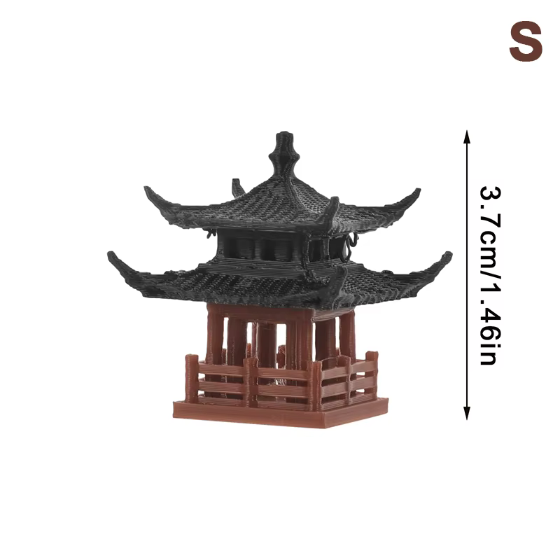Mini Statue de pagode, décor de jardin féerique, modèle de construction ancien, décorations de pavil