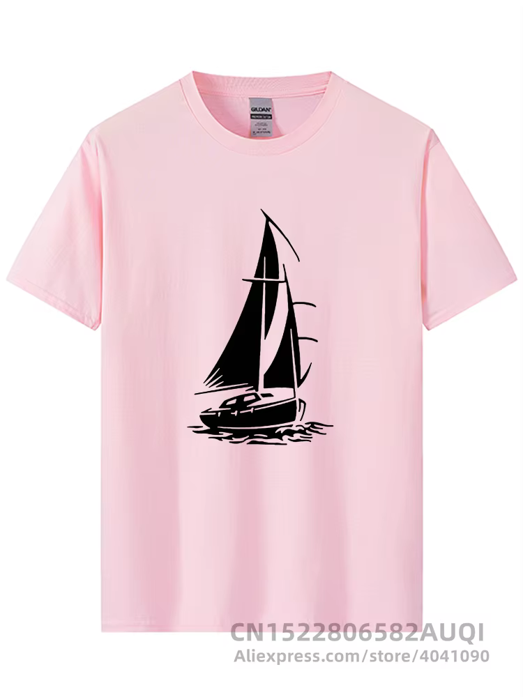 T-shirt homme drôle Yacht bateau bateau mer océan vagues décontracté ample beau raglan manches court
