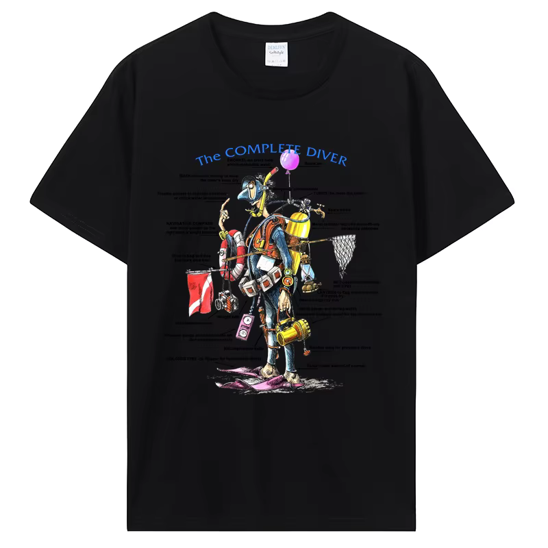 T-shirt de plongée sous-marine pour hommes, complet, à manches courtes, en coton, cadeau