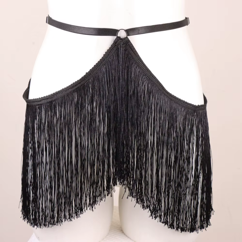 Jupe ceinture à franges, harnais de taille Burlesque, harnais élastique réglable