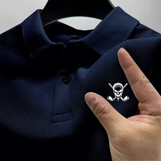 Polo de golf imprimé haut de gamme pour homme, col classique, couleur unie, respirant, décontracté p