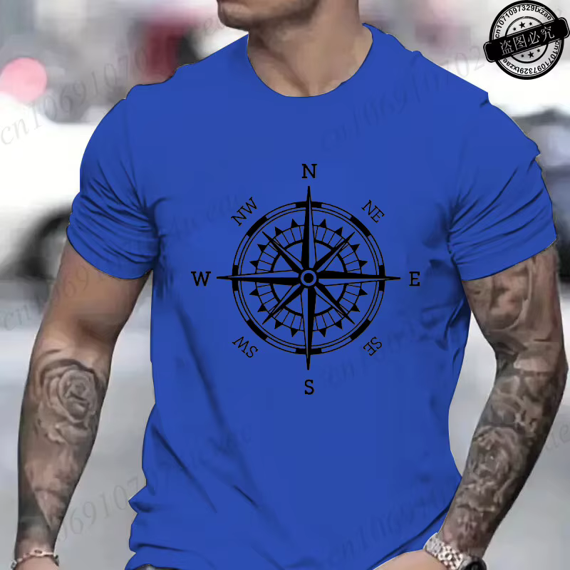 Chemise Compass pour hommes, t-shirt drôle d'aventure, t-shirt de camping, vêtements à manches court