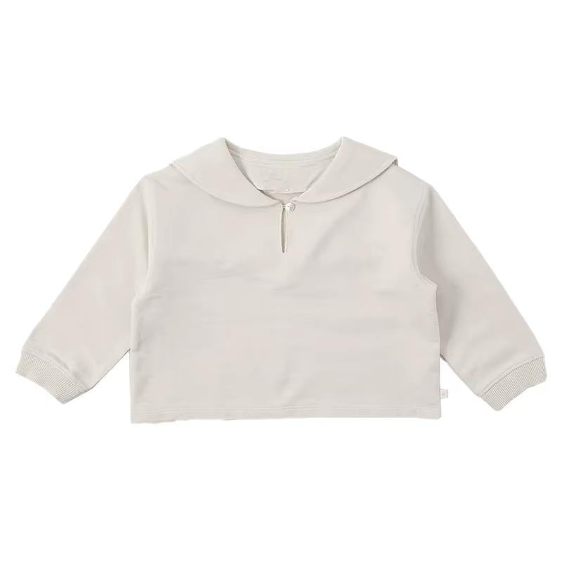 Nouveau sweat à capuche polyvalent en coton avec col marin et manches longues pour garçons et filles