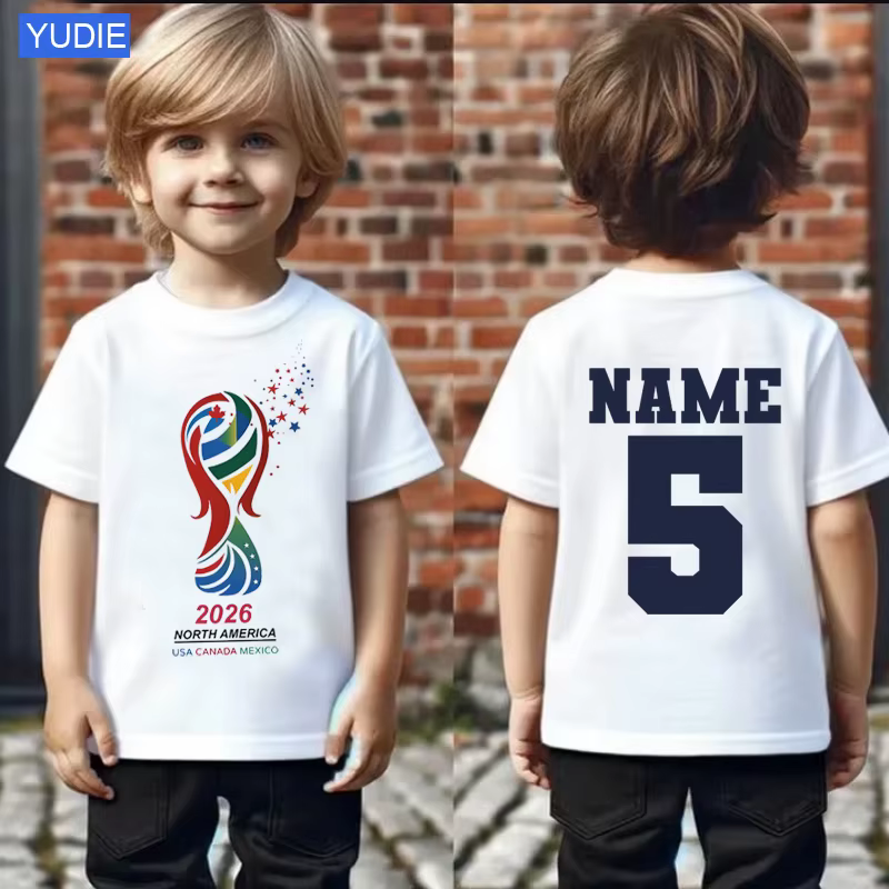 T-shirt de football 2026 assorti pour la famille – Tenues pour garçons et filles, vêtements de fête 
