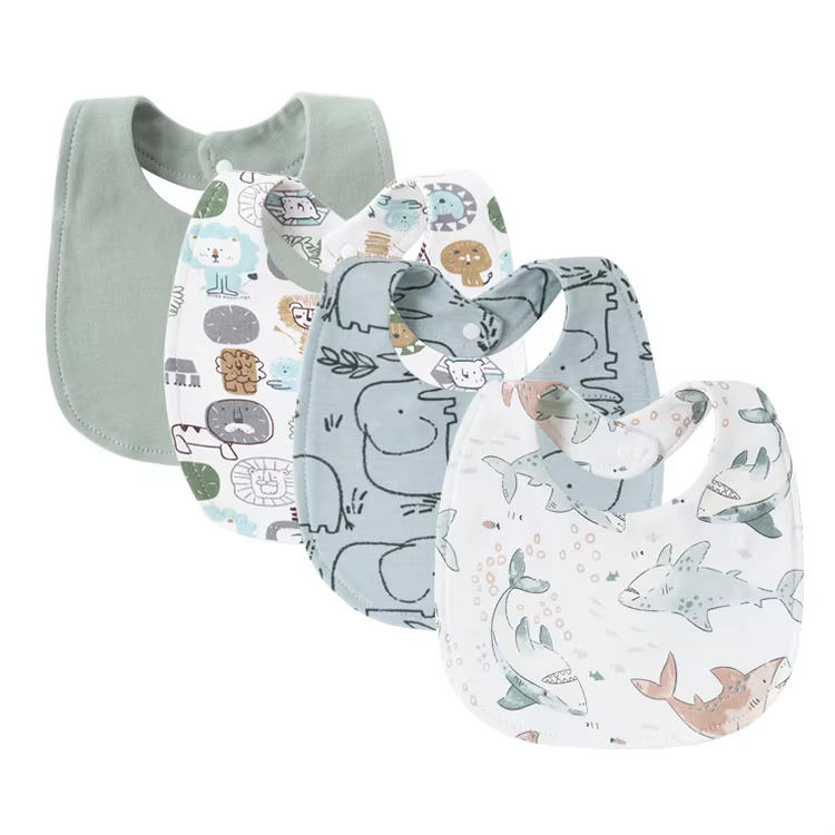Bavoirs en coton pour bébés, 4 pièces, vêtements pour rots, serviettes de salive pour nouveau-nés, f