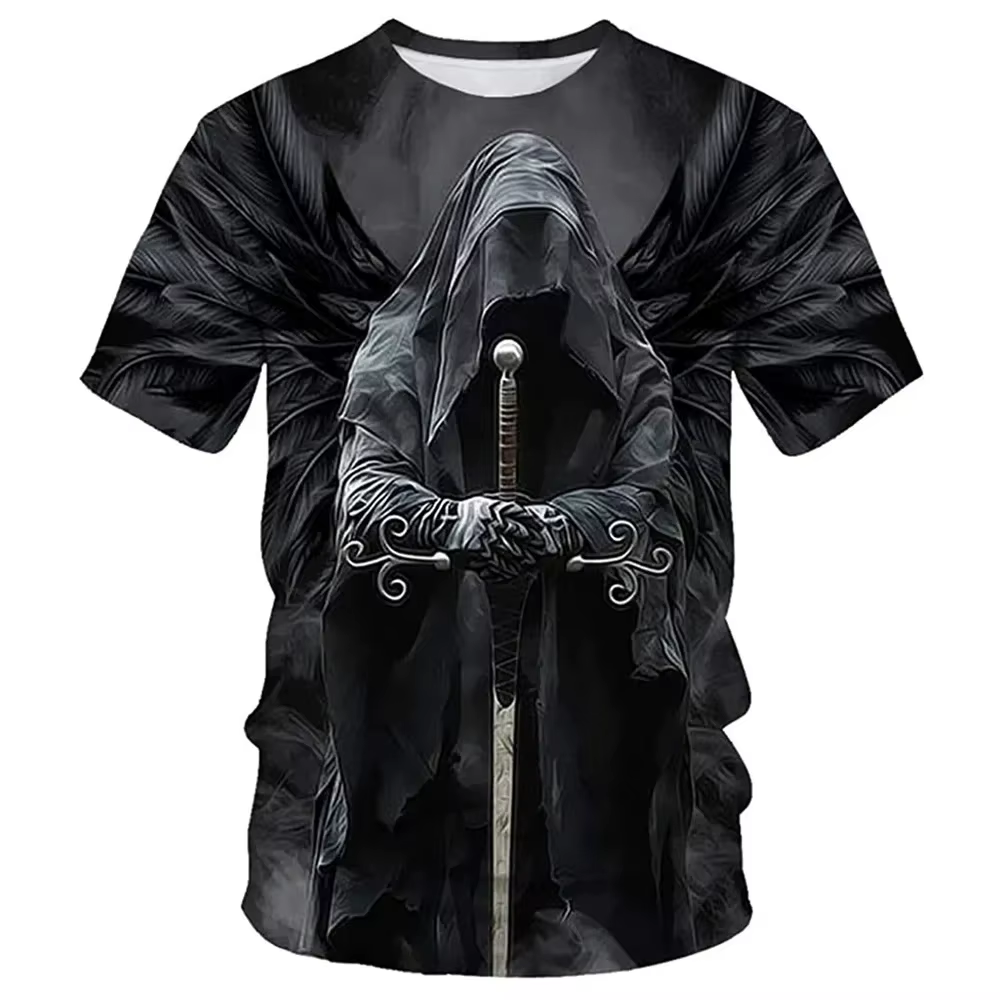 Crâne 3D T-shirt pour hommes mode Hip Hop col rond chemise à manches courtes Harajuku hommes T-shirt