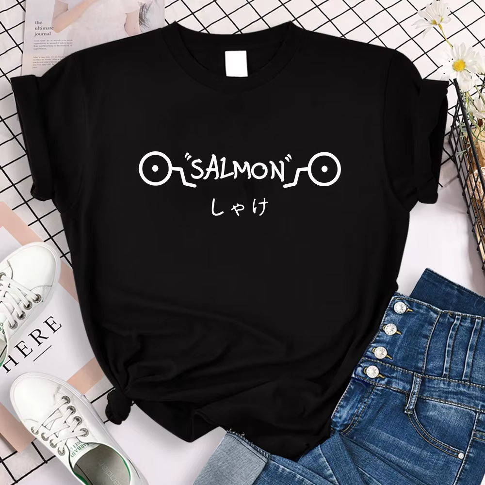 T-shirt Anime JJK pour femme, motif Jujutsu Kaisen Inumaki Toge Salmon, haut mignon, vêtements esthé