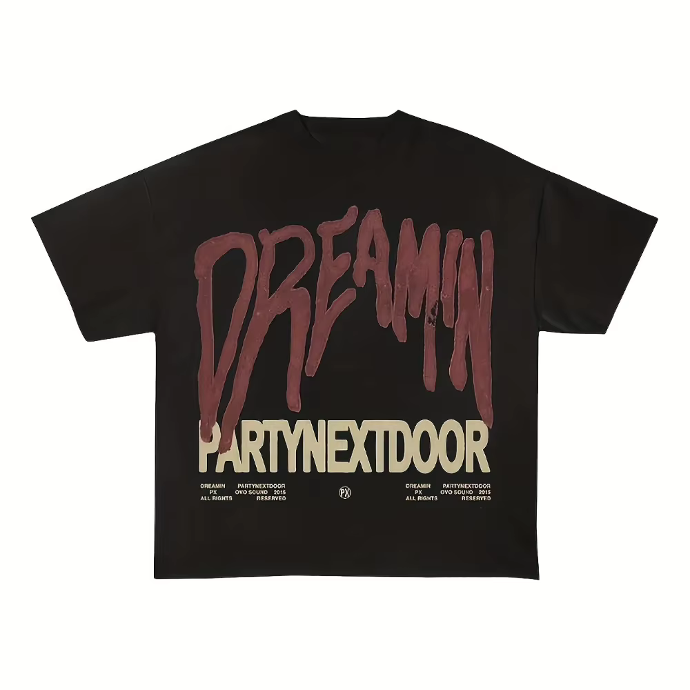T-shirt rétro officiel PARTYNEXTDOOR pour homme et femme, noir, merch de concert avec impression du 