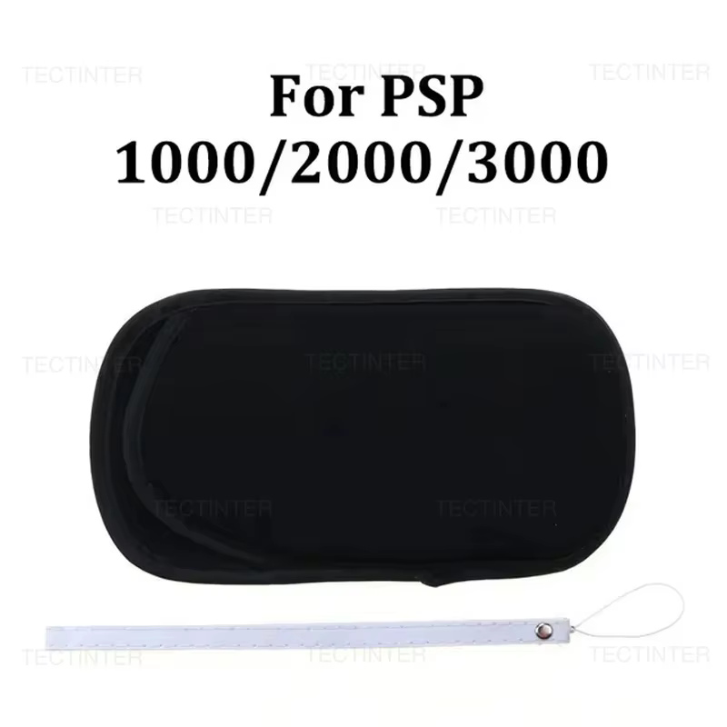 Étui de protection souple + sangle de poignet pour console de jeu PSP 1000 2000 3000, sac de transpo