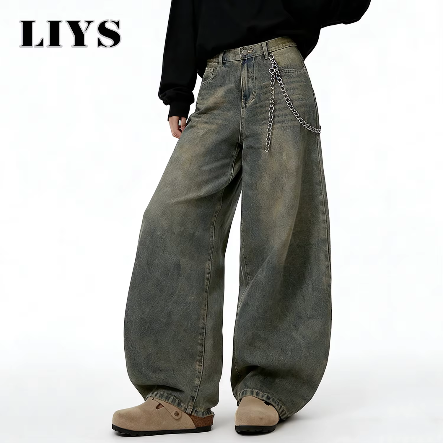 Jean Baggy rétro américain à jambes larges pour hommes, Streetwear coréen en détresse y2k, vêtements