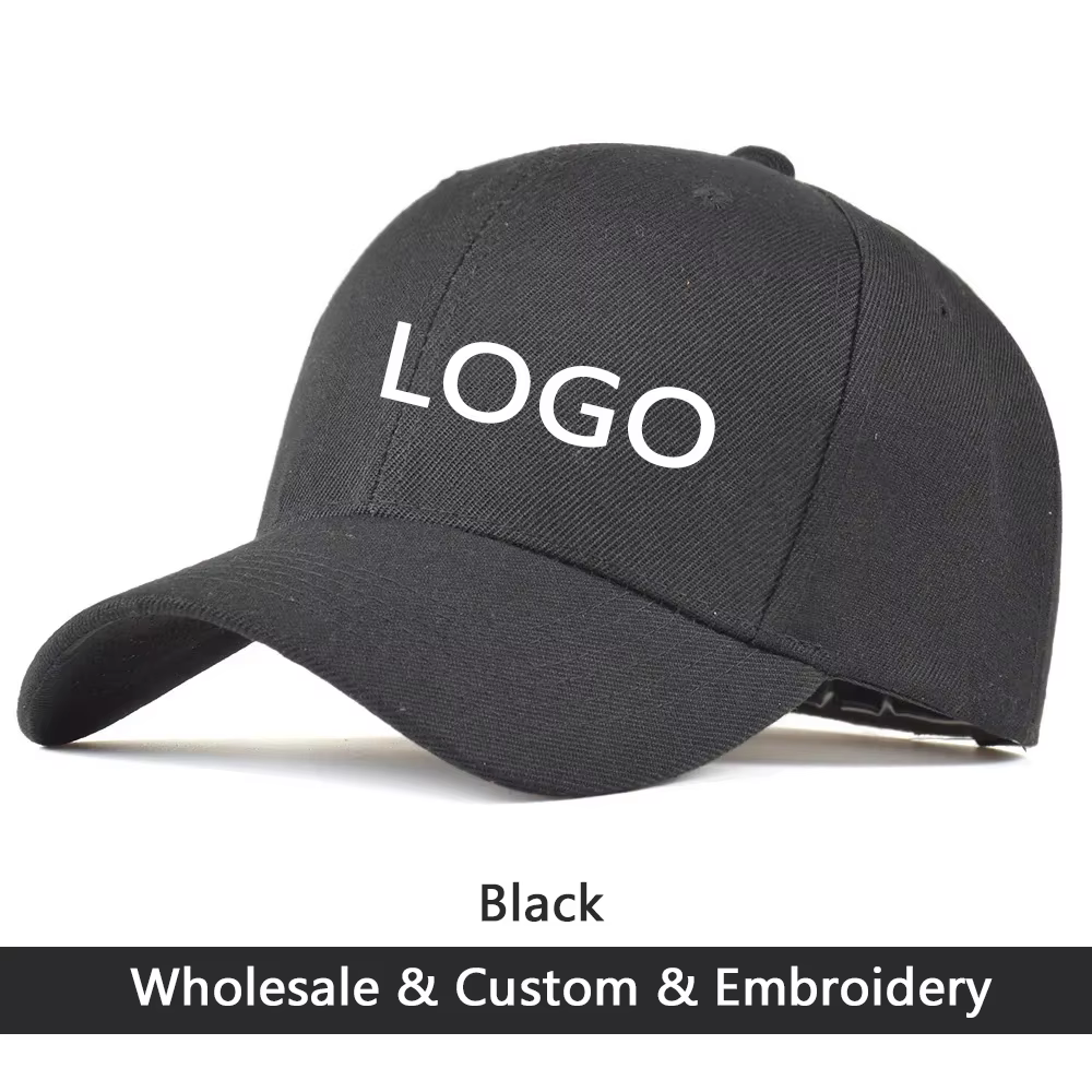 Casquettes et chapeaux de baseball brodés personnalisés, logo ou texte personnalisés, idéaux pour le