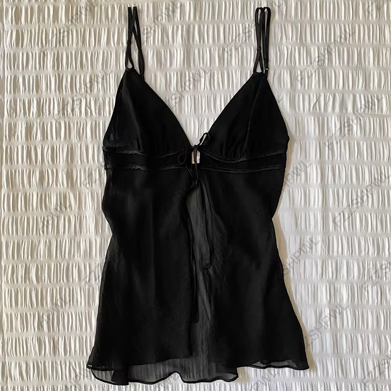 Débardeur Y2K pour femme, dos nu, sexy, décontracté, style licou, moulant, en dentelle, sans manches