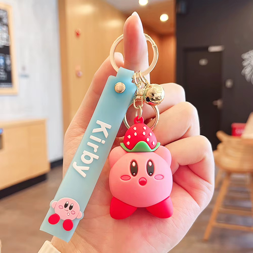 Porte-clés Kirby mignon de dessin animé, accessoires de voiture créatifs et personnalités, pendentif