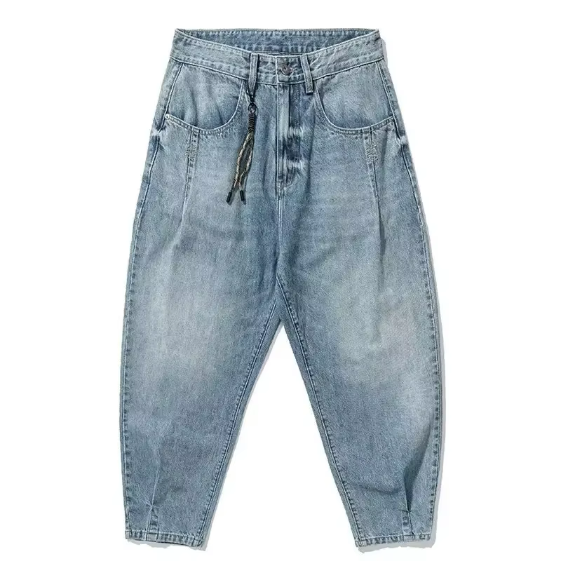 Jean ample délavé style Harlan pour homme, grande taille, coupe américaine rétro, nouvelle collectio