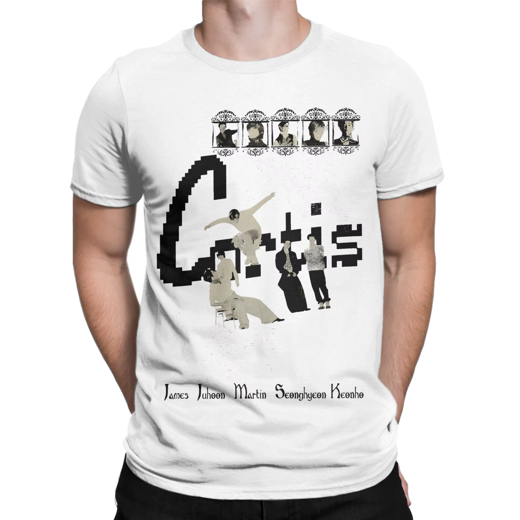 Cortis T-shirt vintage pour homme, t-shirt à manches courtes, col rond, en pur coton, idée cadeau