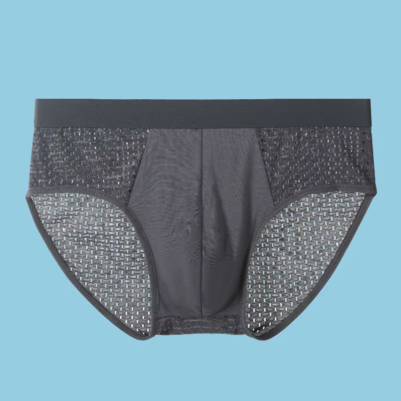 Culotte en maille respirante pour hommes, sous-vêtements, zones de trous, culotte sexy, short mascul
