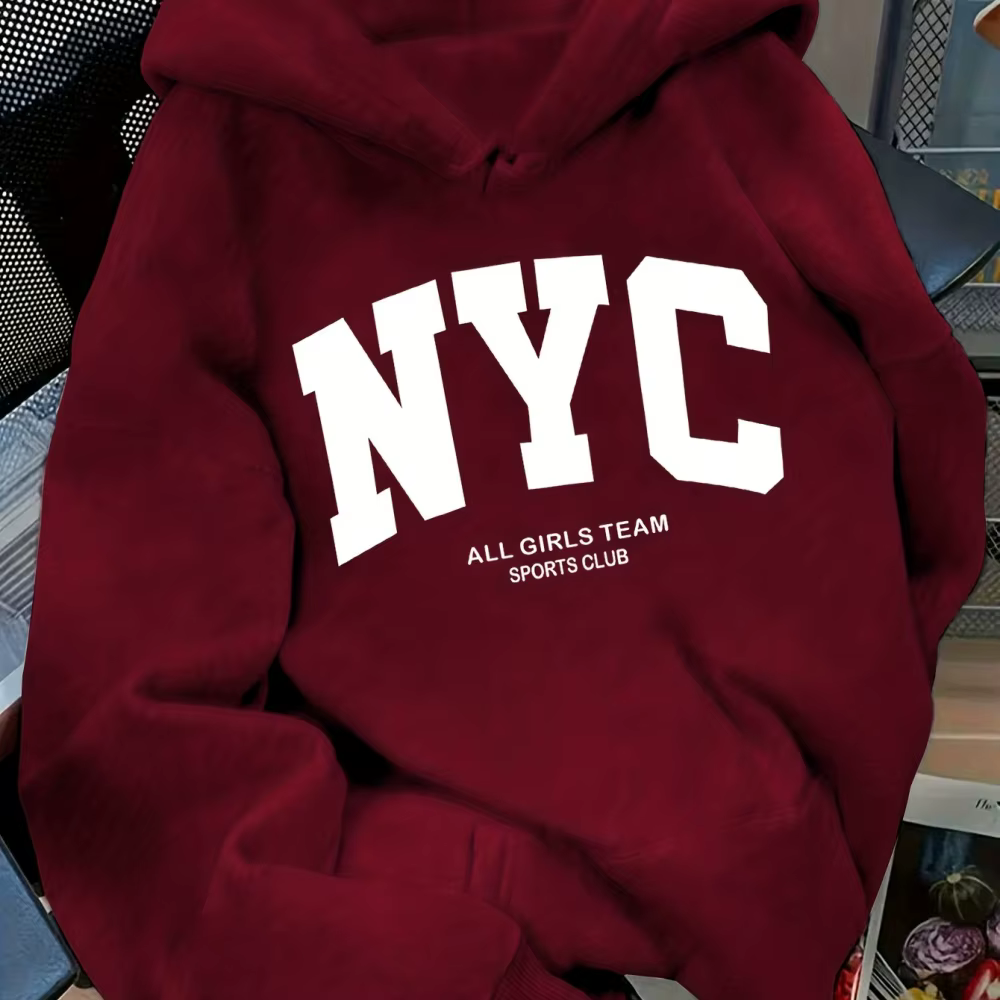 Nouveau sweat à capuche confortable de l'équipe du New York bleu marine automne/hiver-manches longue