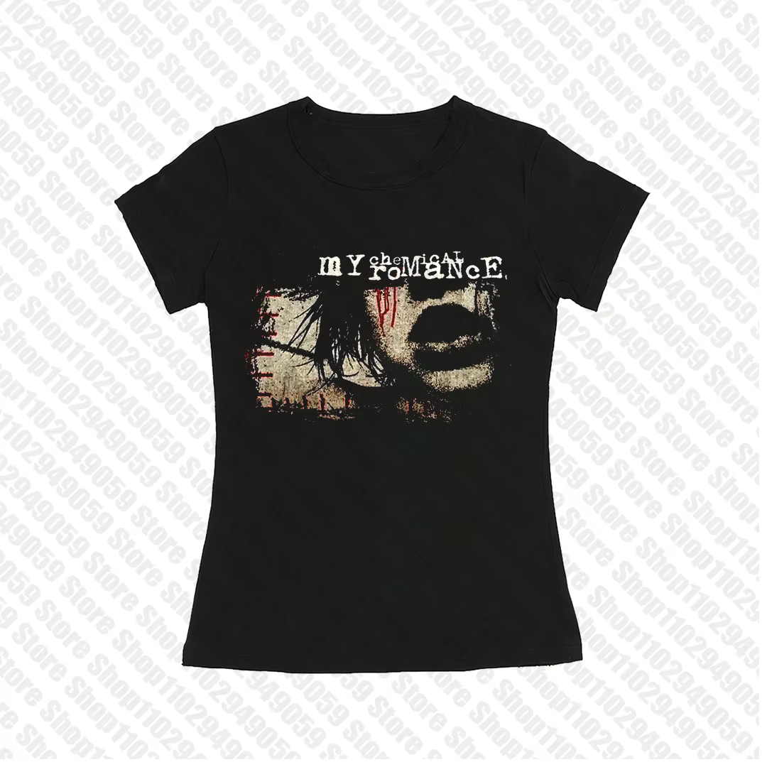 Vêtements pour femmes Emo, t-shirt gothique pour femmes, t-shirts courts pour femmes, top Y2k, fille
