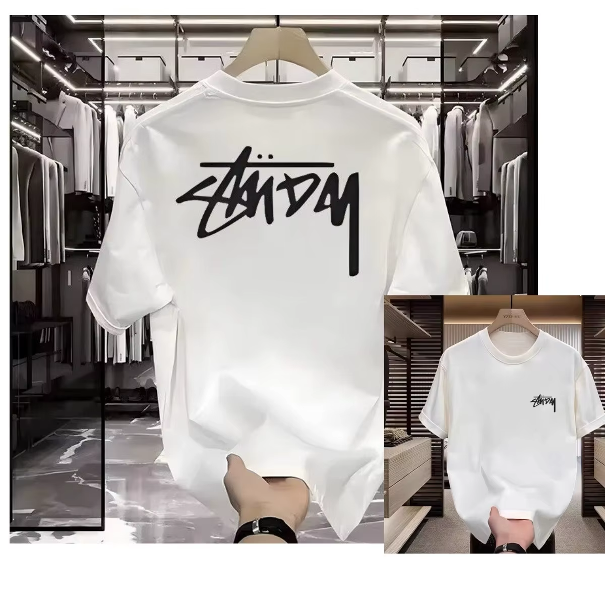 T-shirt décontracté de marque tendance avec logo graffiti amusant, haut de gamme pour hommes et femm