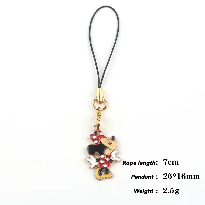 Disney-Pendentif Minnie Cartoon pour enfants, chaîne en alliage, accessoire de suspension SR, sangle