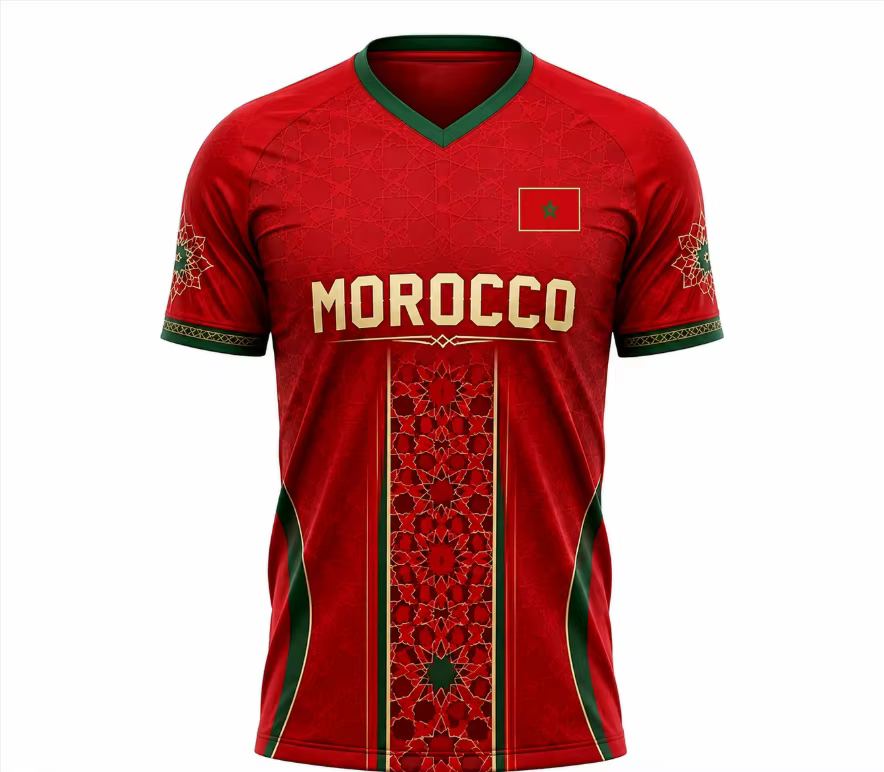 Nouveau maillot de football de l'équipe nationale du Maroc 2026, style supporter, pour entraînement 