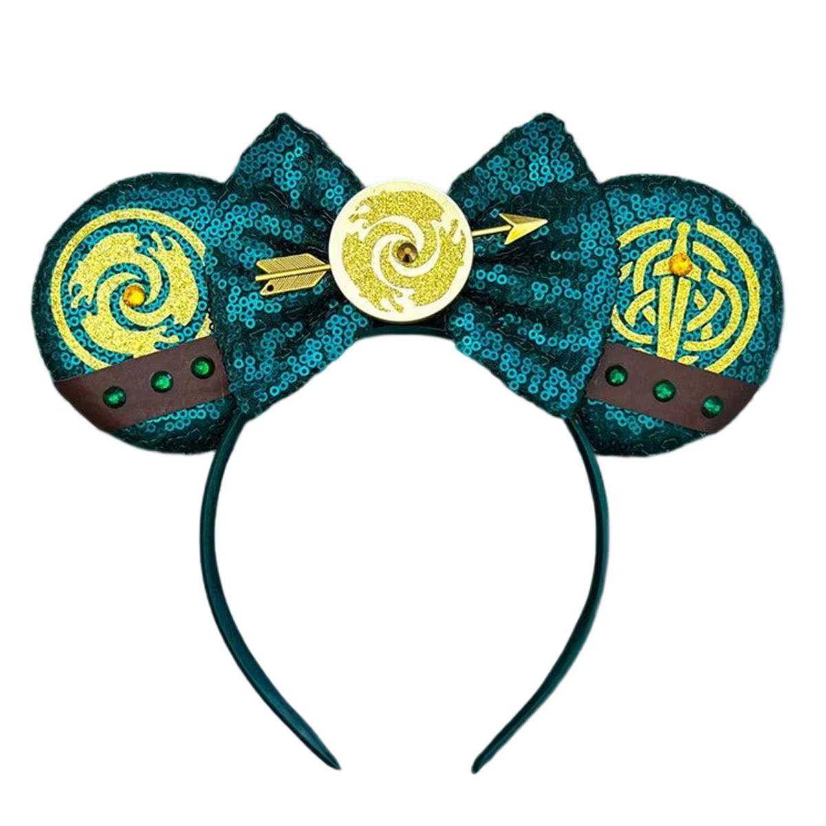 Pixar courageux oreilles bandeaux pour femmes Disney Mickey Mouse cheveux accessoires fille vert pai