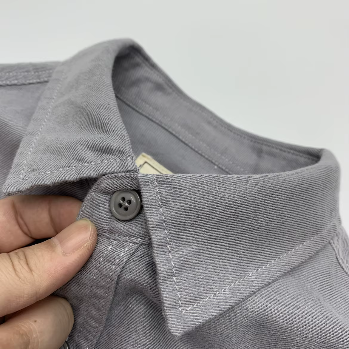 Chemise en sergé 100% coton pour hommes, lavée, vintage américain, cargo, double poche, veste décont