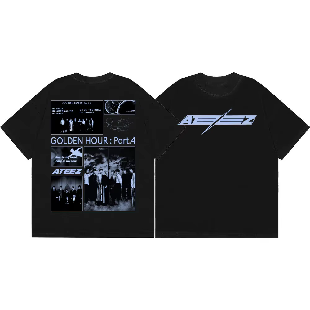 T-shirt Kpop Ateez Merch Album pour hommes et femmes, T-shirt Vintage à manches courtes, en coton de