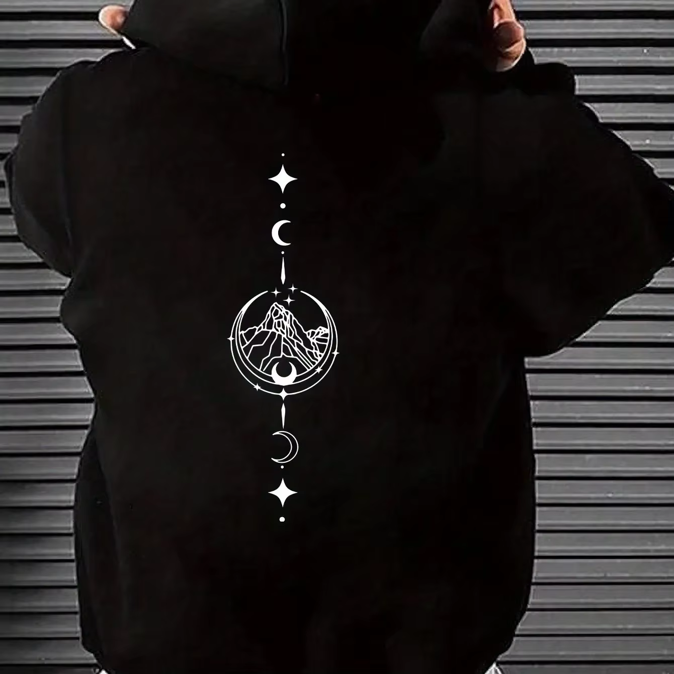 Sweat-shirt à capuche à manches longues pour hommes, mode décontractée, ample, imprimé géométrique, 