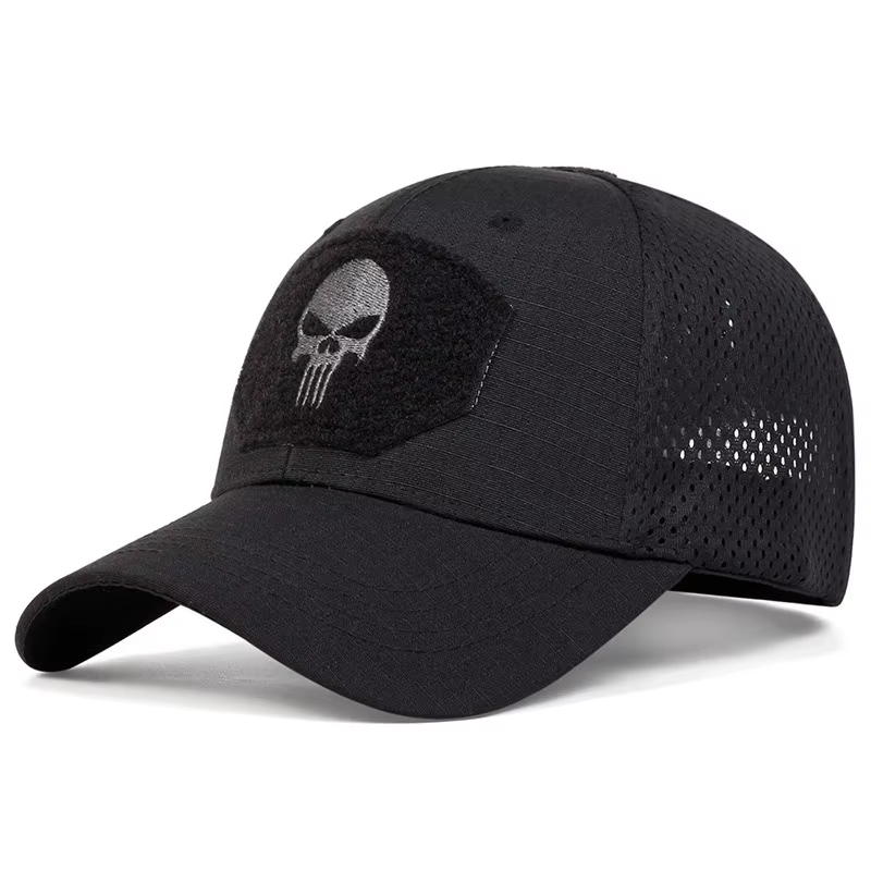 Casquette de Baseball respirante avec Patch brodé de crâne, chapeau décontracté réglable pour l'exté