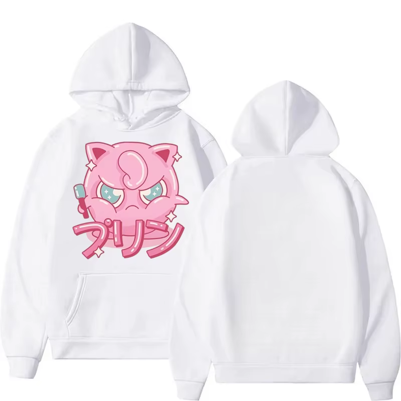 Pokémon Cartoon Joint 2025 automne/hiver hommes à capuche ample mignon Jigglypuff Animation impressi