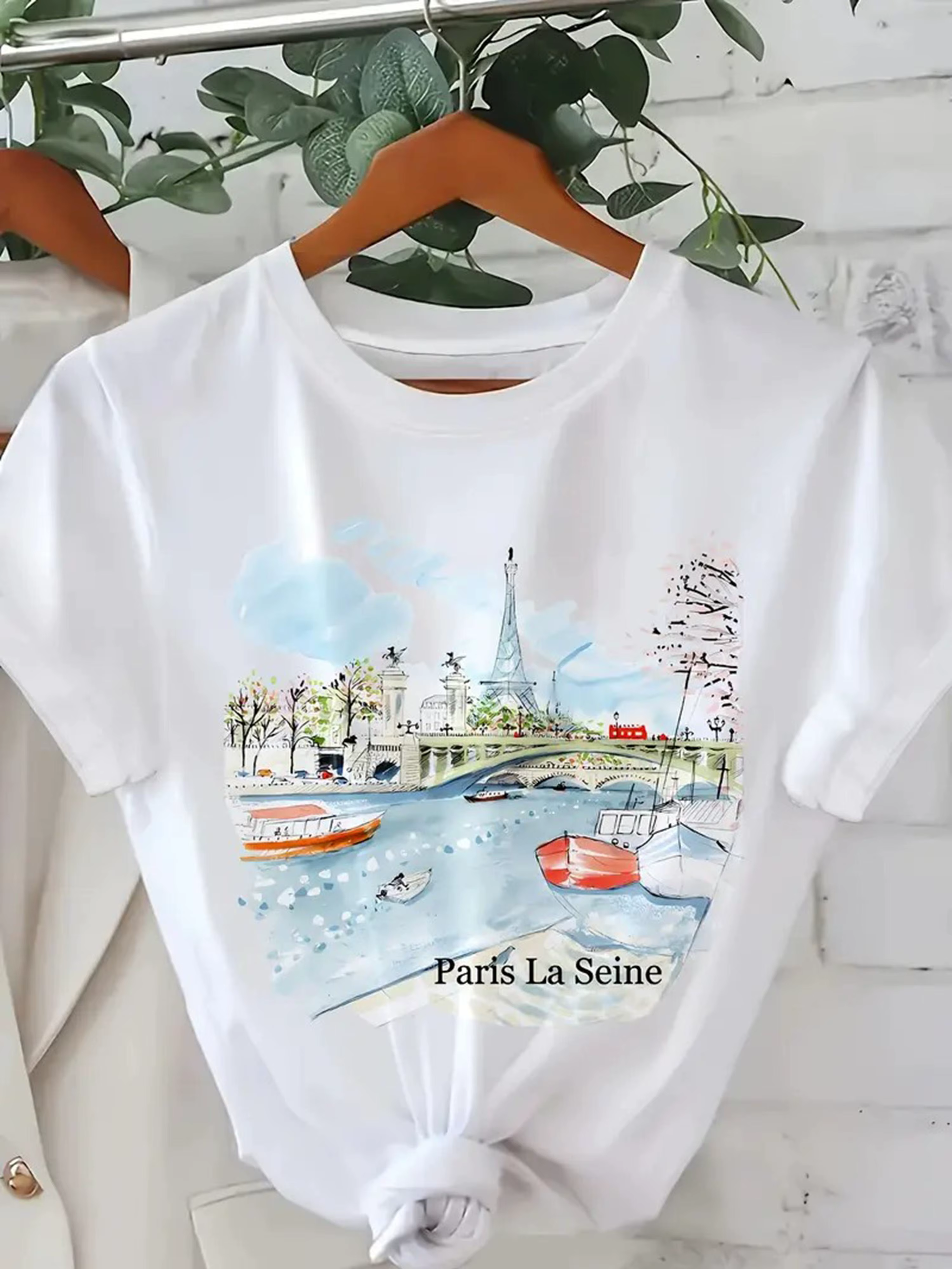 T-Shirt imprimé de Style urbain, haut à manches courtes et col rond indispensable pour le printemps 