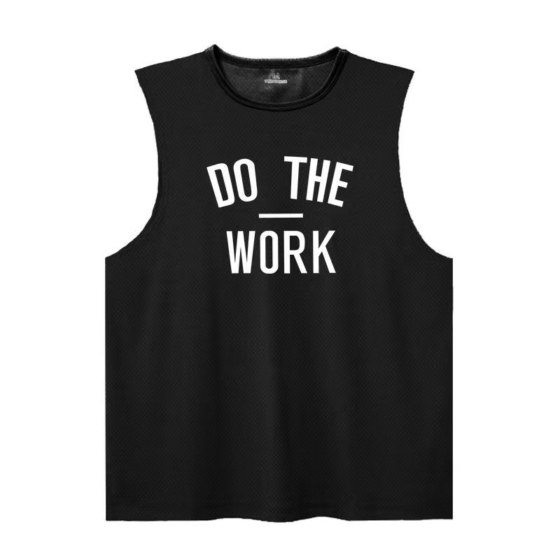 Vêtements de sport pour hommes, T-shirts de musculation à séchage rapide imprimés « DO THE WORK », d