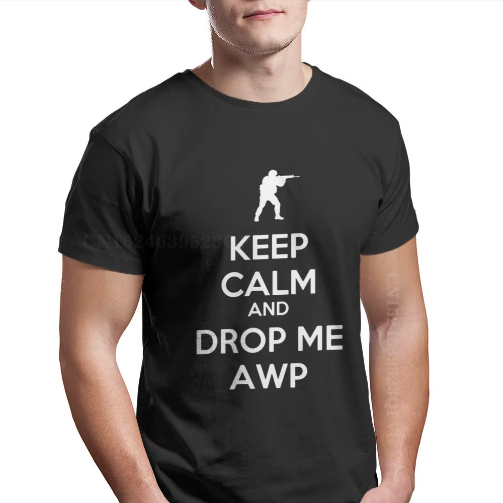 T-shirt Awp pour hommes, tenue confortable, nouveau, Keep calme, CSGO Counter Strike, jeu de tir d'a